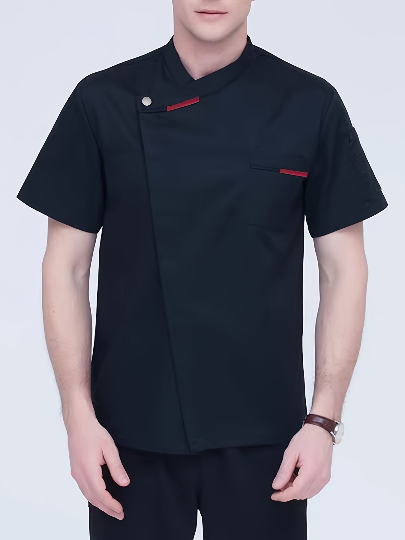 Commercial Kitchen Services - 우아한 남성용 셰프 유니폼 반팔 주방복