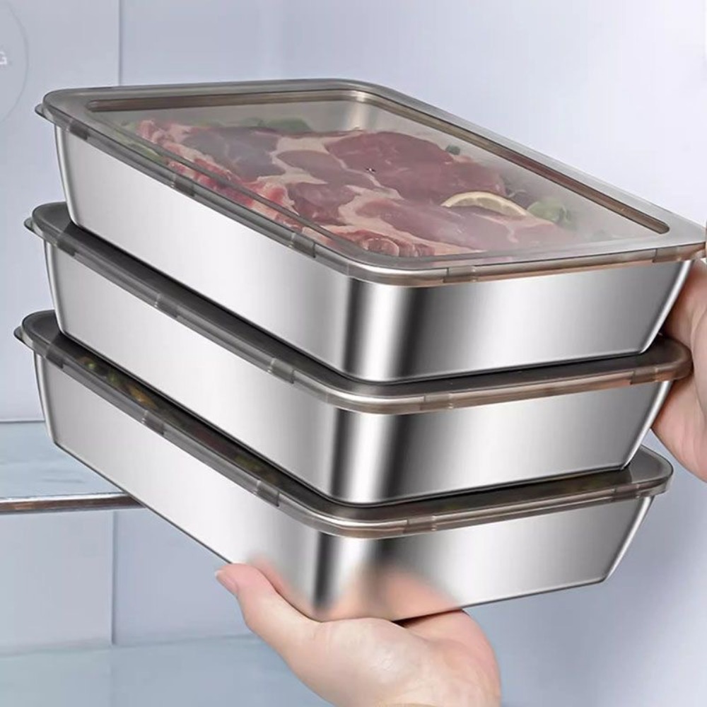 Commercial Kitchen Organization - 식품 등급 스테인리스 스틸 서빙 트레이(뚜껑