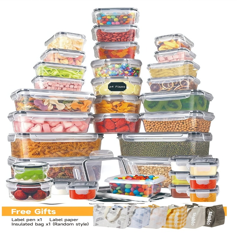 Commercial Kitchen Organization - 48개 BPA 프리 식품 보관 세트