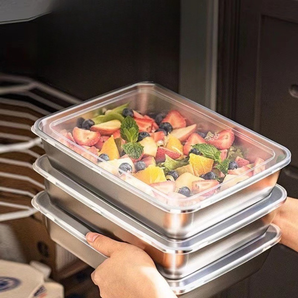 식품 등급 스테인리스 스틸 서빙 트레이(뚜껑 포함),  - Commercial Kitchen Organization 리뷰 및 가격