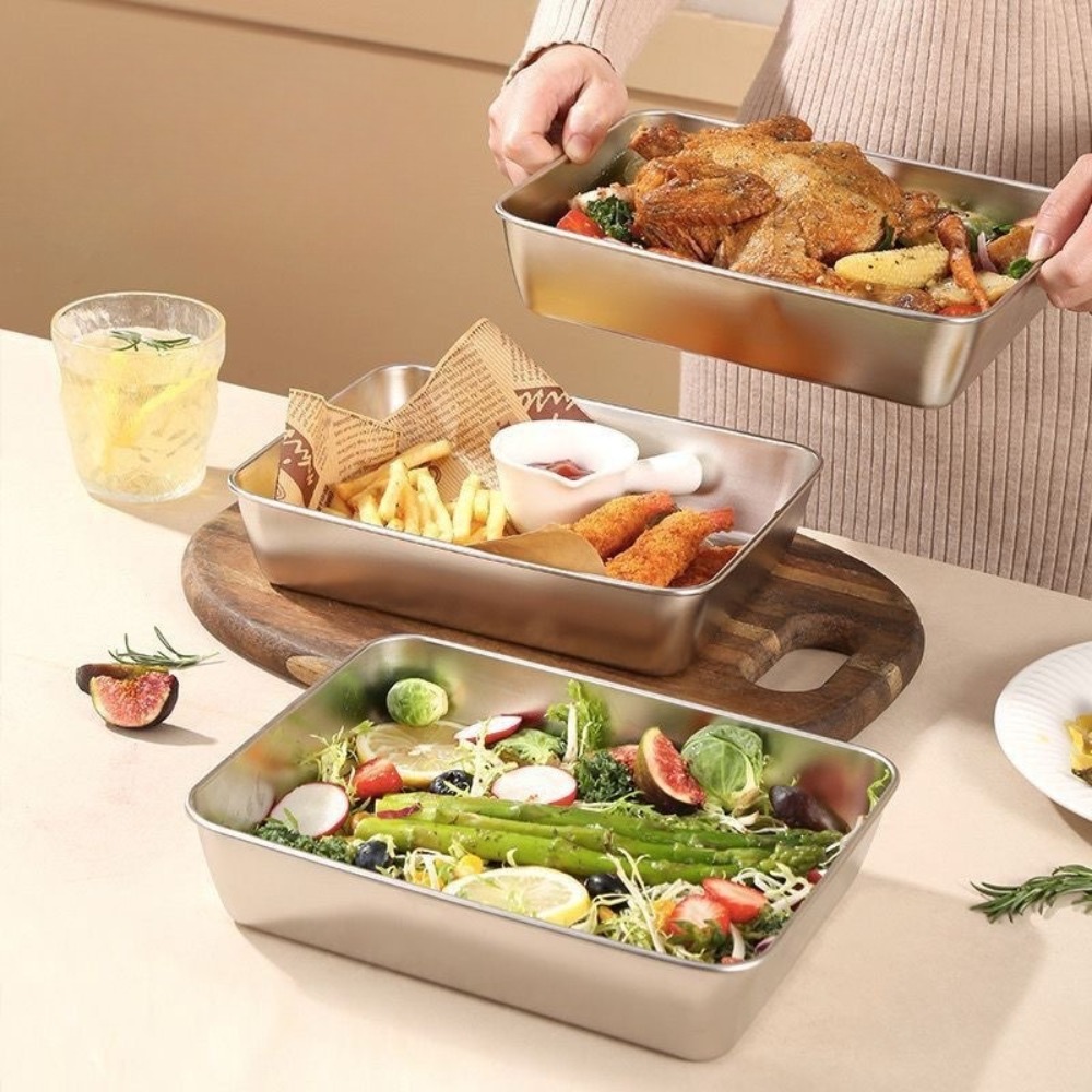 식품 등급 스테인리스 스틸 서빙 트레이(뚜껑 포함),  - Commercial Kitchen Organization 리뷰 및 가격
