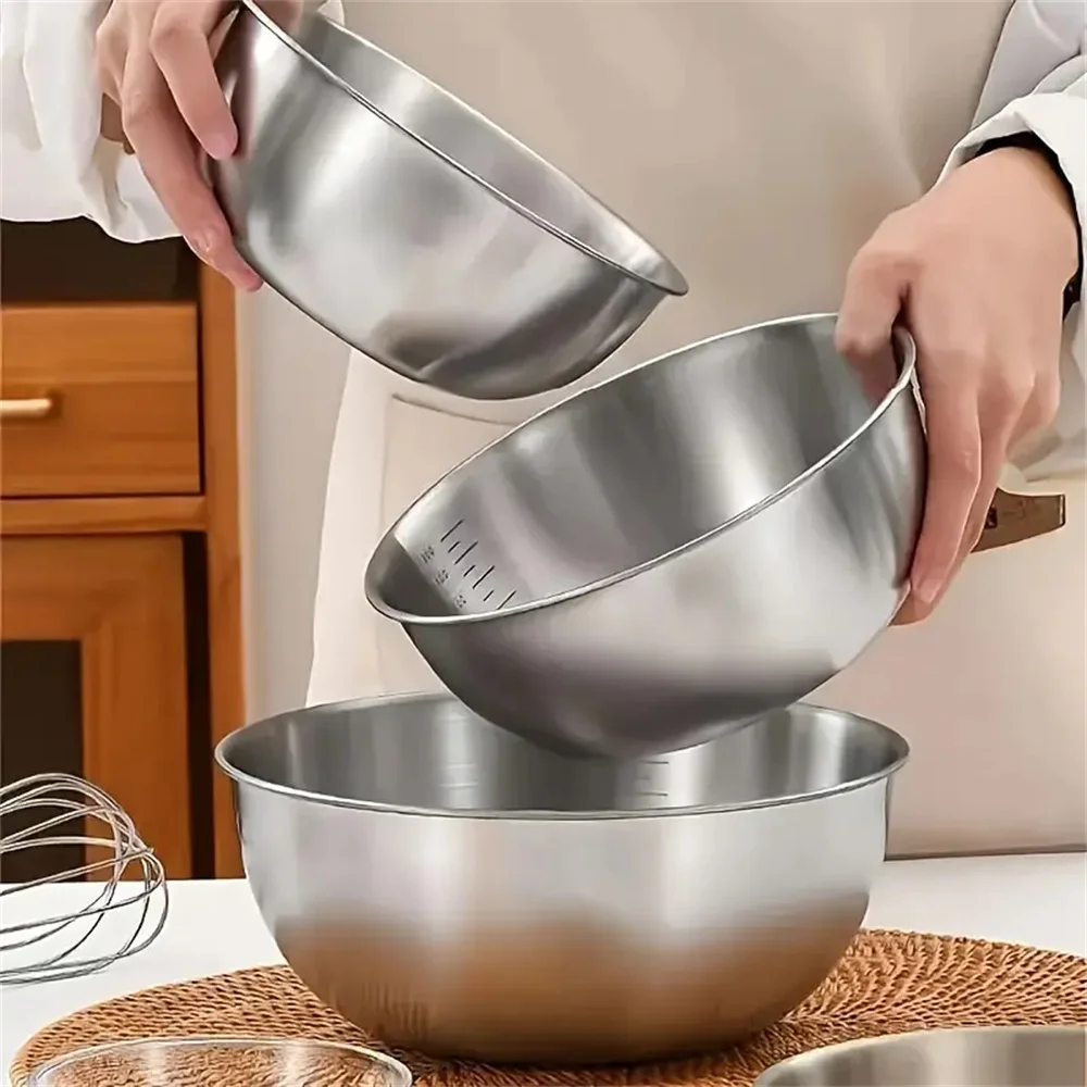 1-3 스테인리스 스틸 볼 세트(저울 포함) - 요리, - Commercial Kitchen Organization 리뷰 및 가격